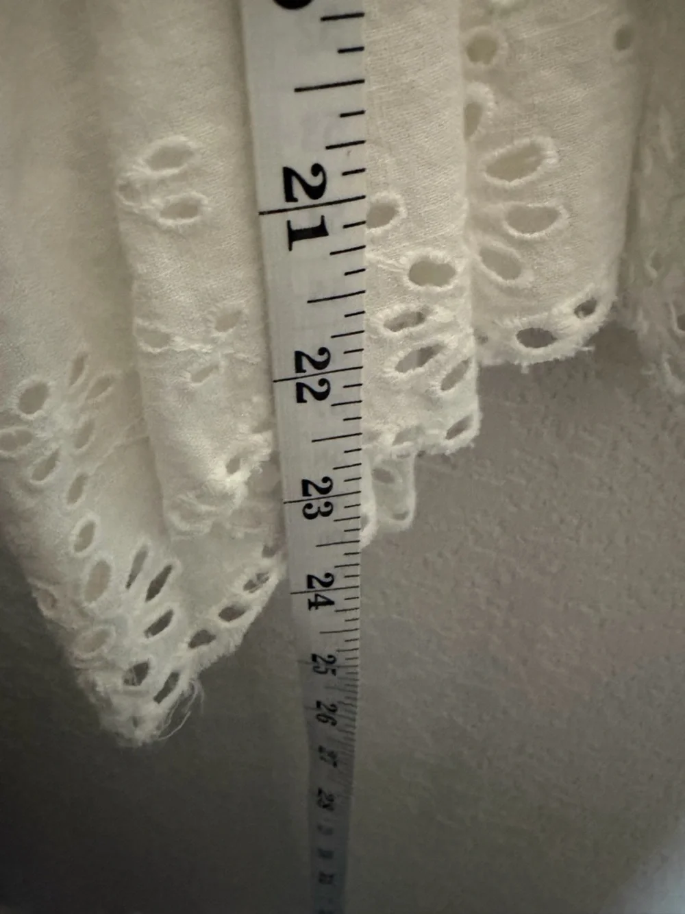 Free People White Broderie Anglaise V-Neck Peasant Top - Picture 5 of 5